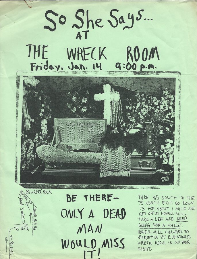 Wreck Room flyer, January 14
